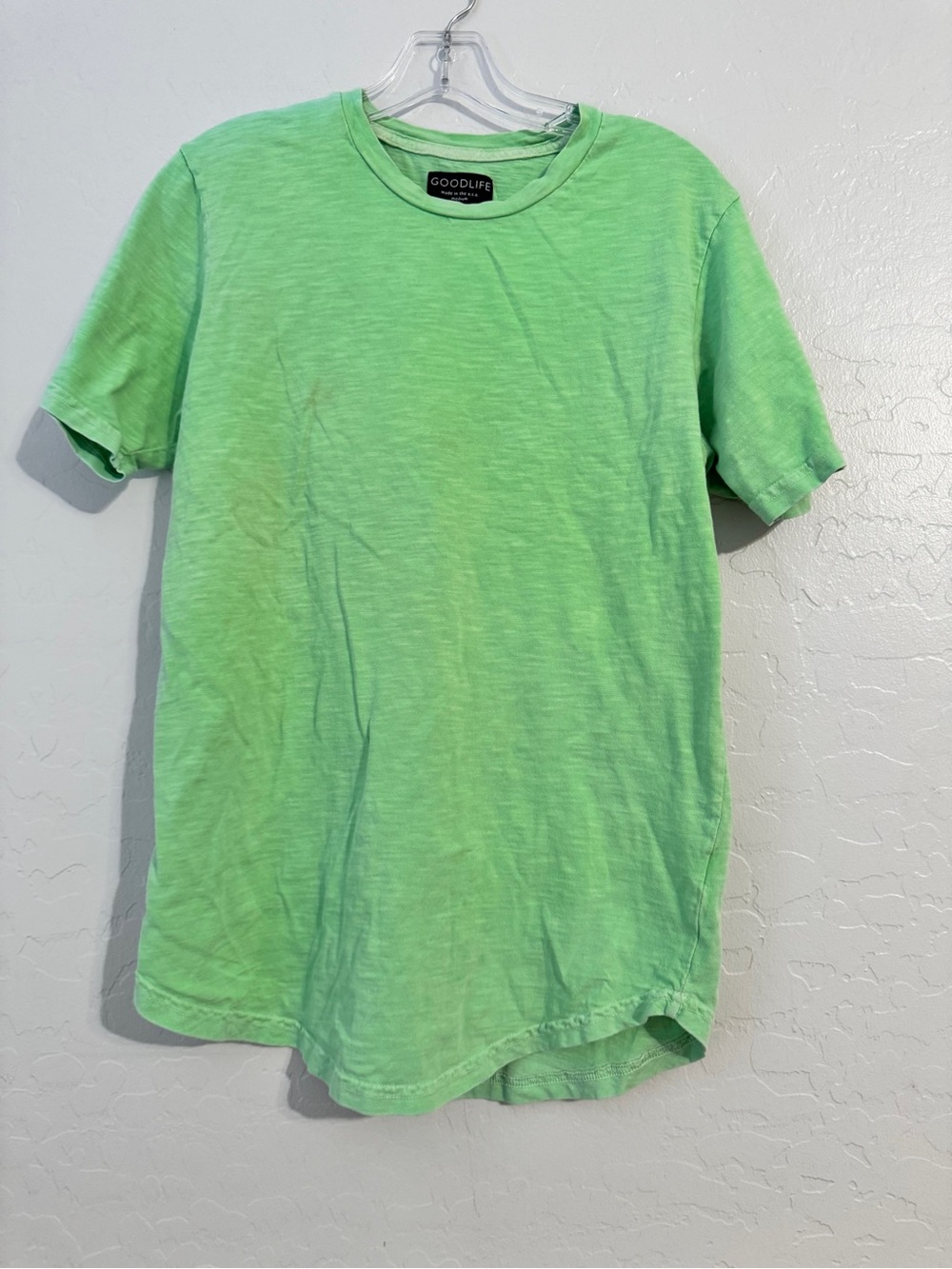 👕Goodlife Green Solid Crew Neck Short Sleeve T-Shirt Men's M